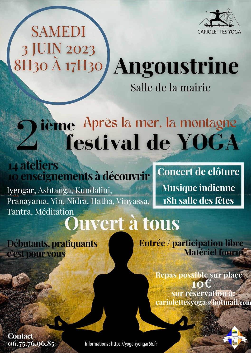Affiche festival de yoga à Angoustrine en 2023